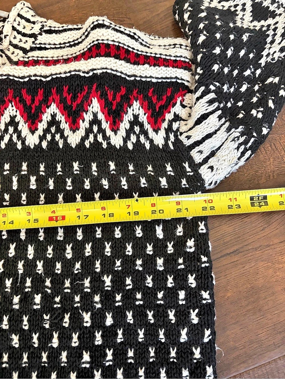 VTG Jones New York Sport Hand Knit Fair Isle Sweater M Ramie Cotton Chunky Mock - Picture 7 of 8